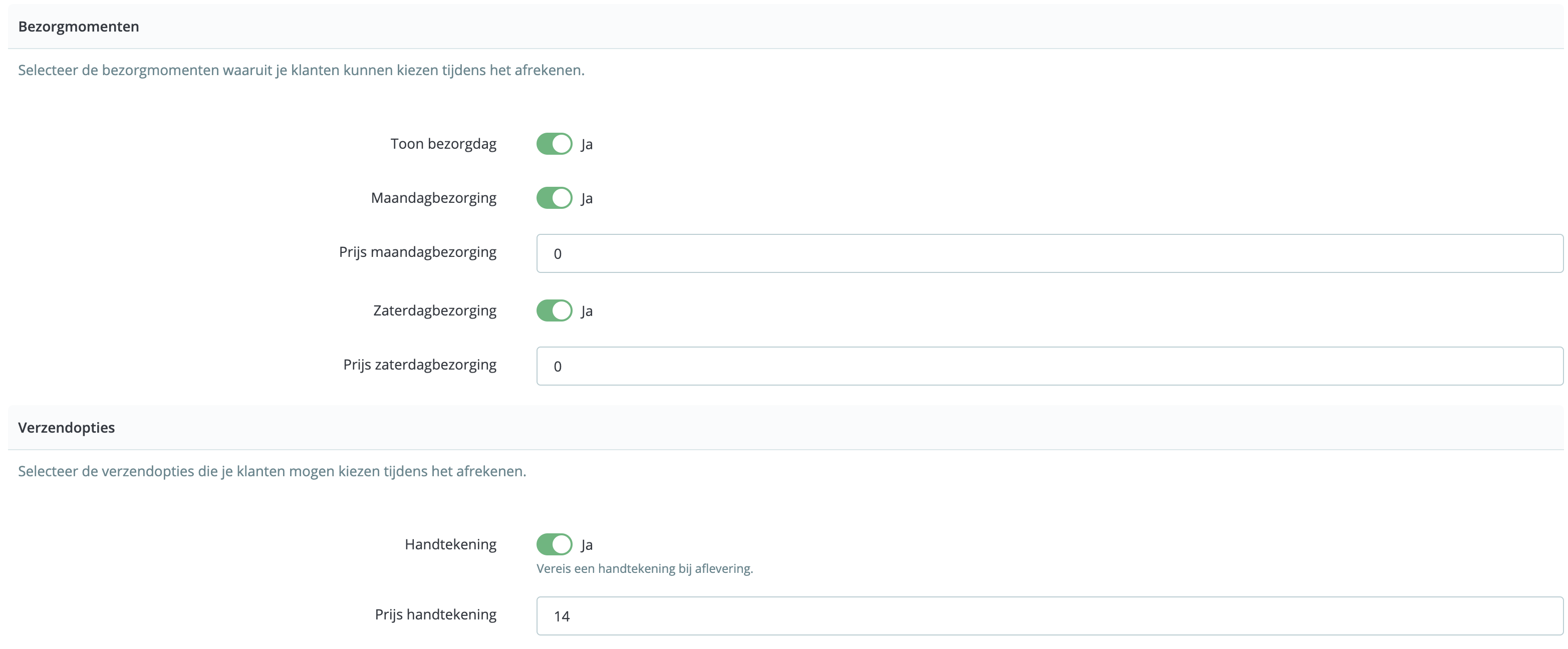 MyParcel PrestaShop plugin instellingen DHL for you bezorgmomenten