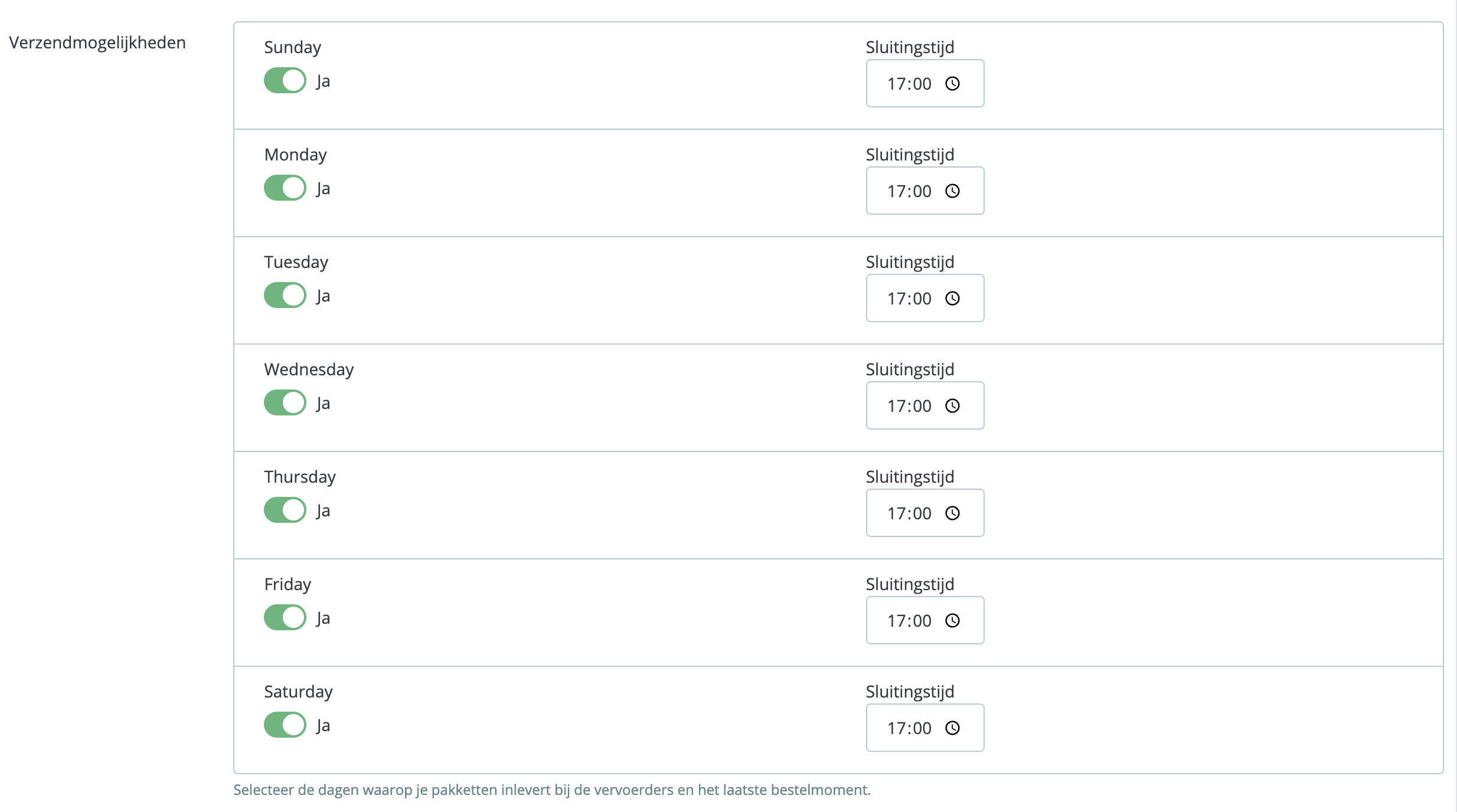 MyParcel PrestaShop plugin instellingen voor PostNL verzendmogelijkheden