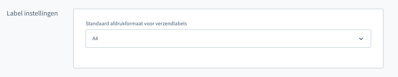 Shopware label instellingen