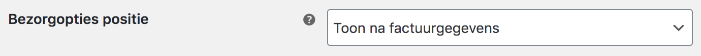WooCommerce bezorgoptie positie
