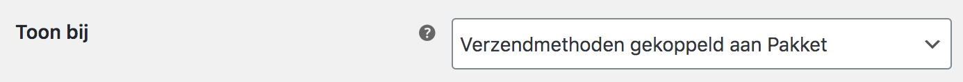 WooCommerce toon delivery options bij